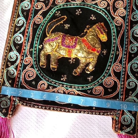 Handmade Bag -India,Horse Embellished on Both sides NWOT - Picture 5 of 9